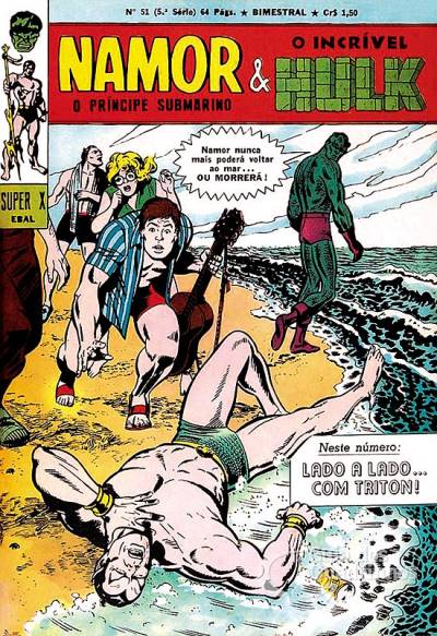 Príncipe Submarino e O Incrível Hulk (Super X) n° 51 - Ebal