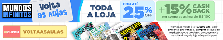 Toda a loja com descontos de 5% até 25% OFF + 15% de CashBack